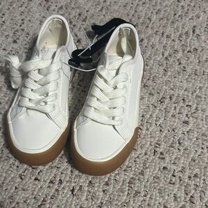White Sneakers with Tan Soles